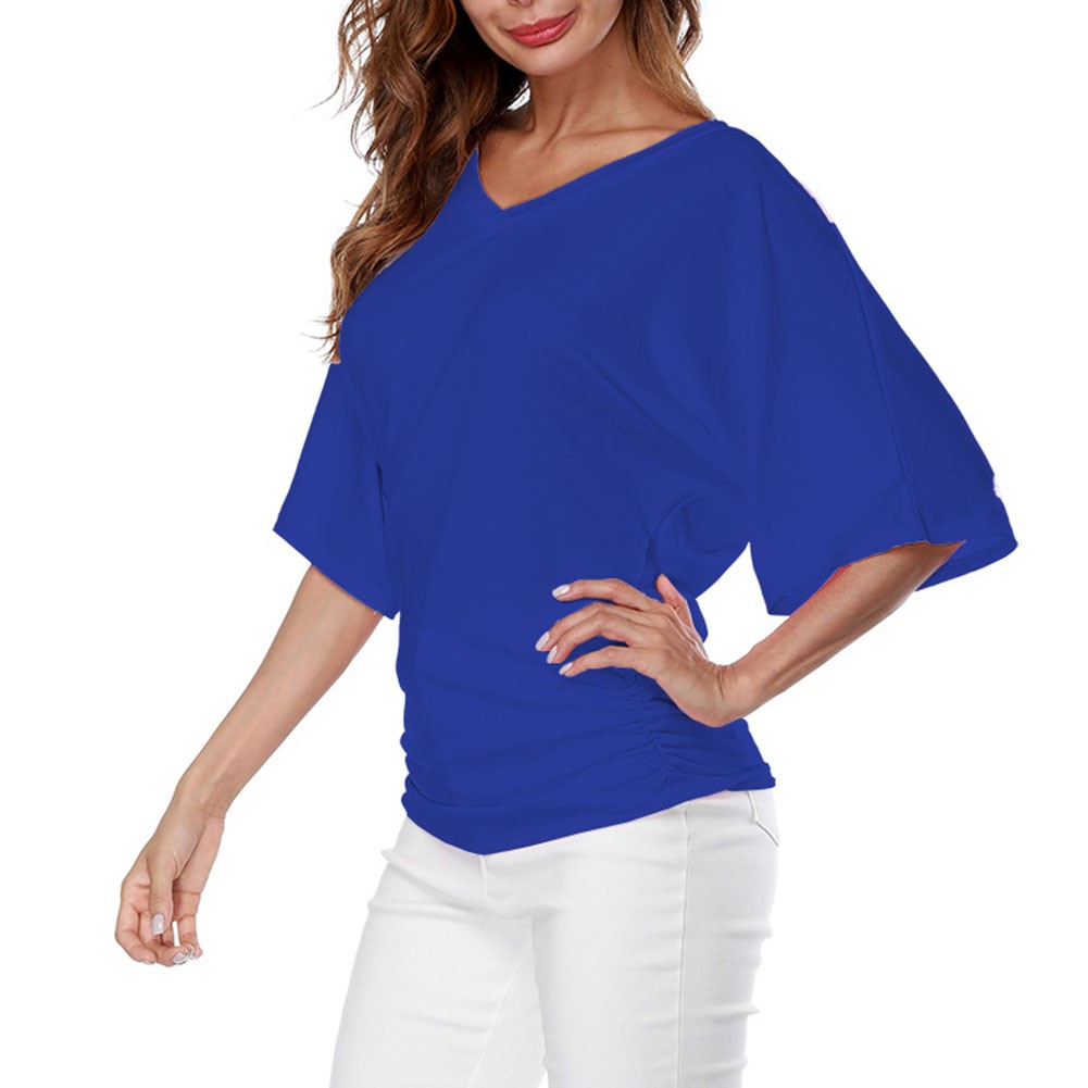 Largesized Vneck Tshirt for Women Comfortable Short Sleeve Casual Wear - Picture 23 of 108