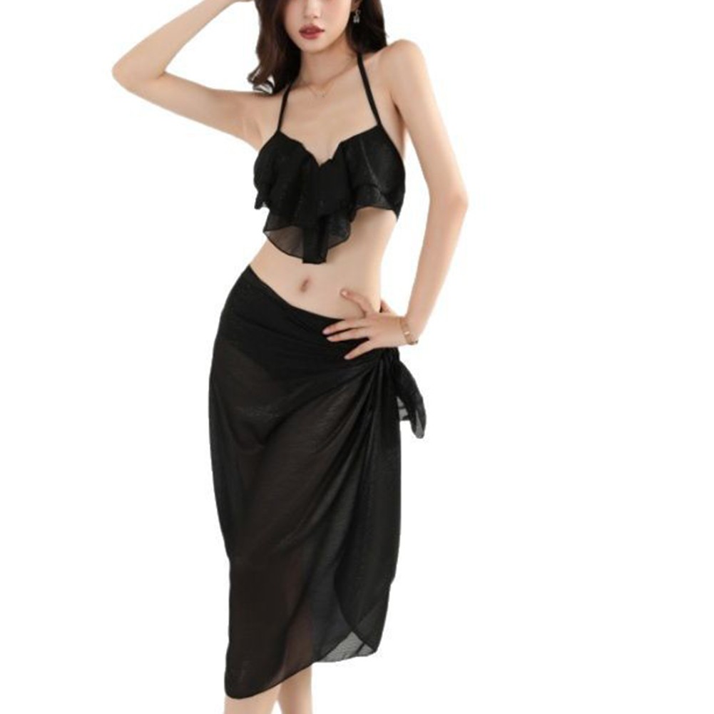 2025 Womens V Neck Sling Bikini Three Piece Set for Summer Beach Parties - Picture 31 of 34