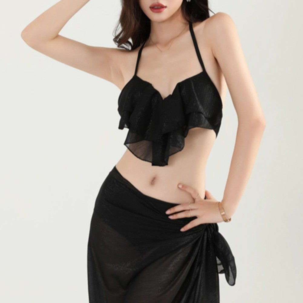 2025 Womens V Neck Sling Bikini Three Piece Set for Summer Beach Parties - Picture 30 of 34