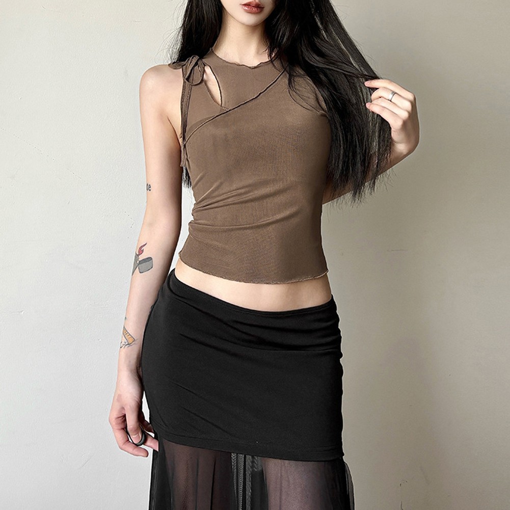 Fashion Vinta Geglam Women Sleeveless Cropped Tank Top for All Seasons - Picture 13 of 33
