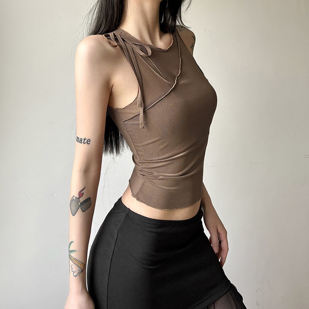Fashion Vinta Geglam Women Sleeveless Cropped Tank Top for All Seasons - Picture 18 of 33