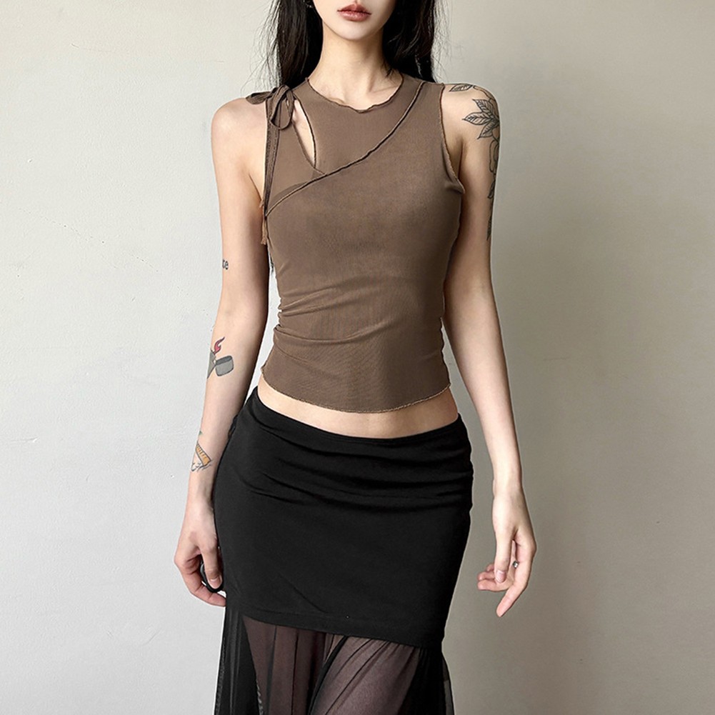 Fashion Vinta Geglam Women Sleeveless Cropped Tank Top for All Seasons - Picture 15 of 33