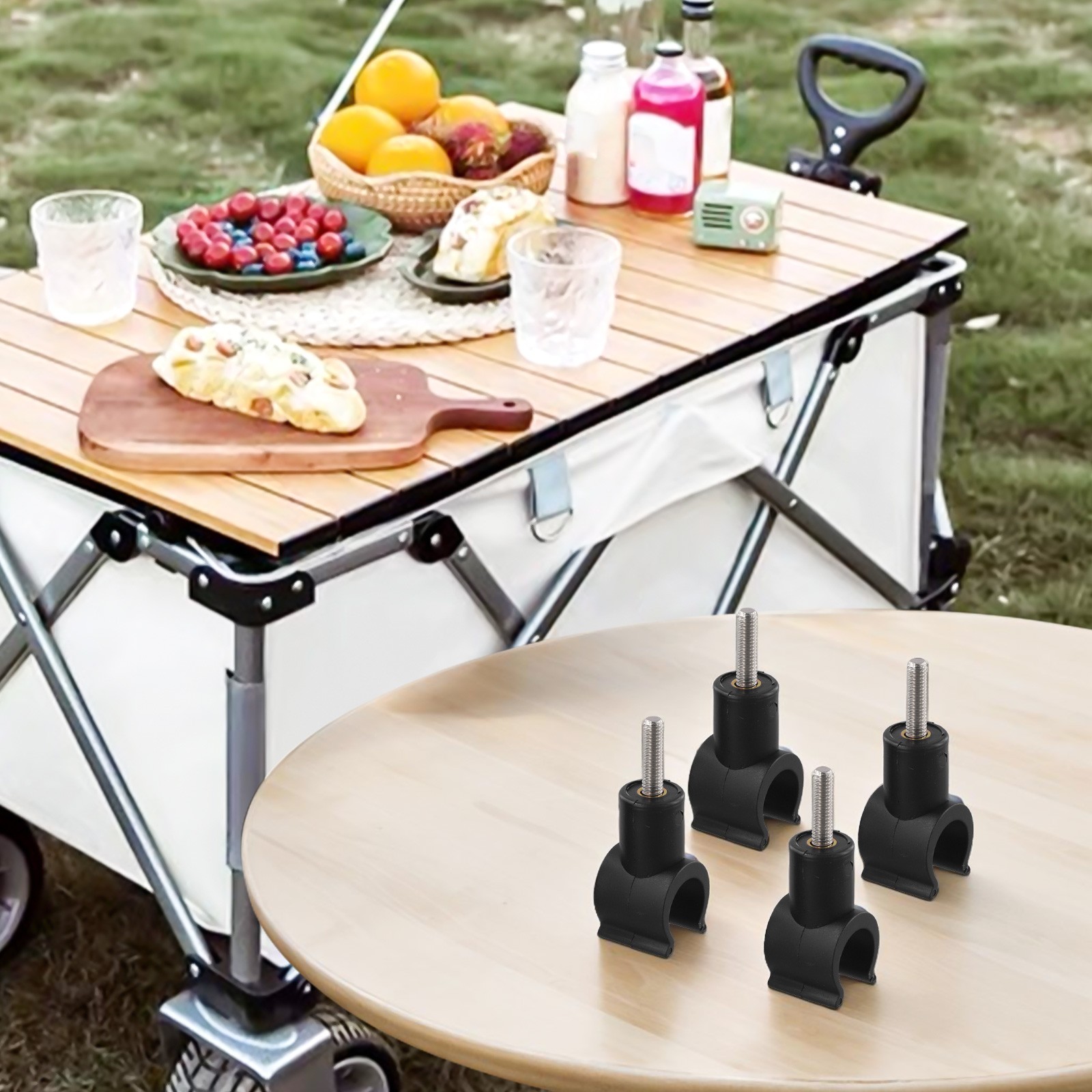 4pcs Camping Wagon Chariot Boucle Accessoires Plastique pour Connexion Facile Ta - Picture 15 of 33