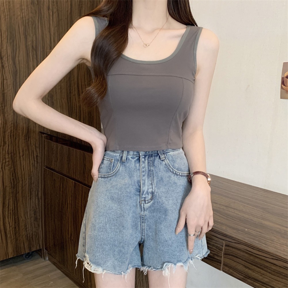 Brand New Sleeveless Tops Chest Pad Camisole All Seasons Suitable Bandeau Collar - Picture 19 of 22