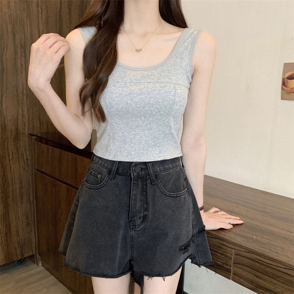 Brand New Sleeveless Tops Chest Pad Camisole All Seasons Suitable Bandeau Collar - Picture 21 of 22
