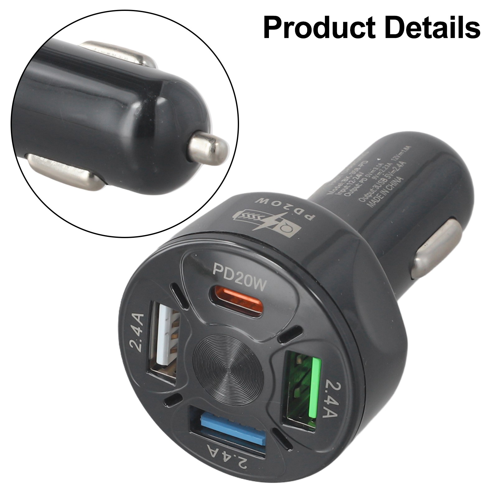 Chargeur Voiture Téléphone Portable 32W 4En1 USB PD avec Plusieurs Fonctionnal - Photo 22 sur 25