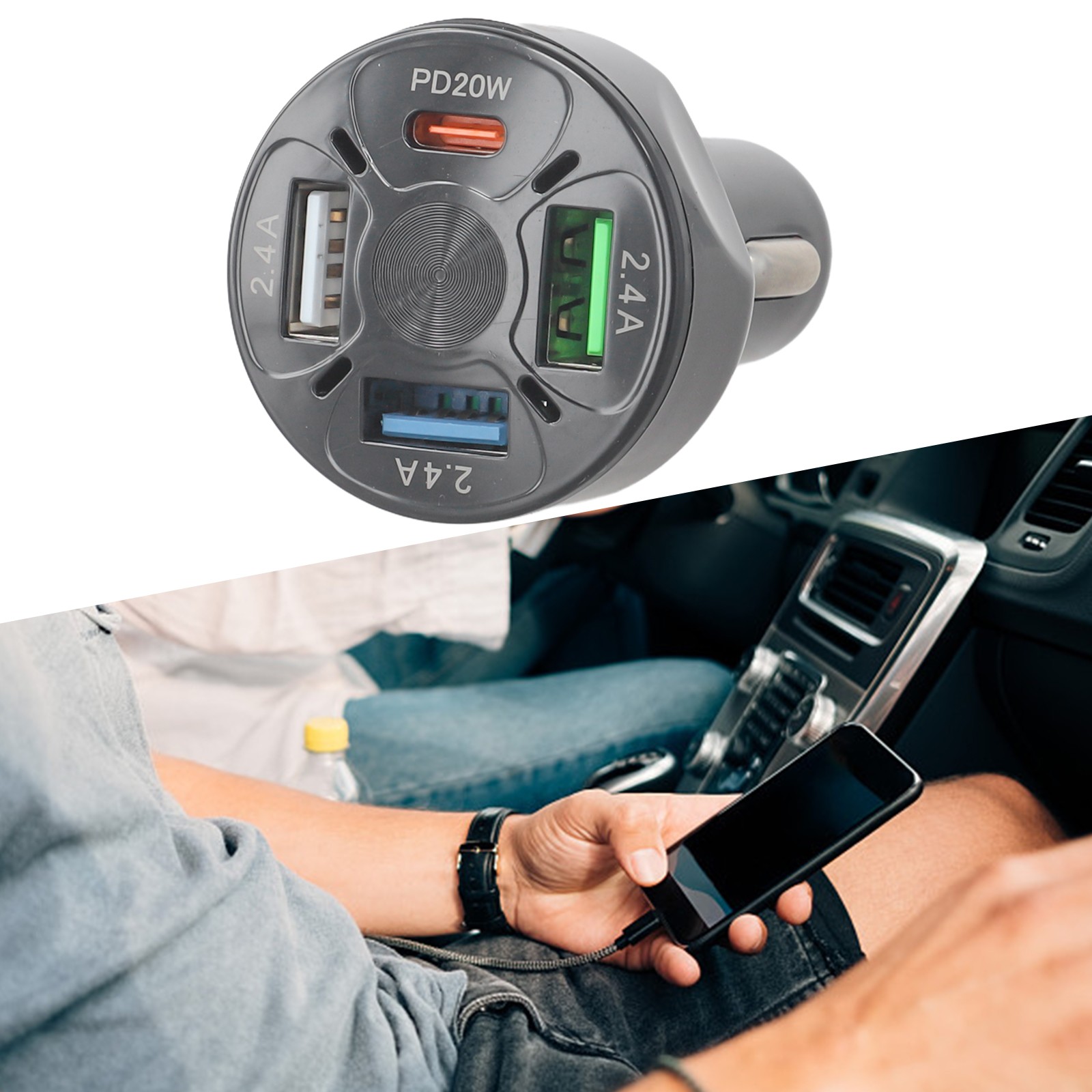 Chargeur Voiture Téléphone Portable 32W 4En1 USB PD avec Plusieurs Fonctionnal - Photo 14 sur 25