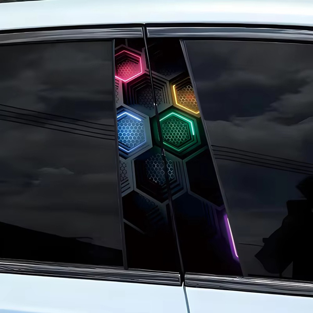 2x For Honeycomb Car B Pillar Waterproof Decal for Door Post Application - Picture 17 of 17