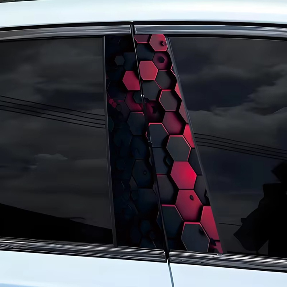 2x For Honeycomb Car B Pillar Waterproof Decal for Door Post Application - Picture 15 of 17
