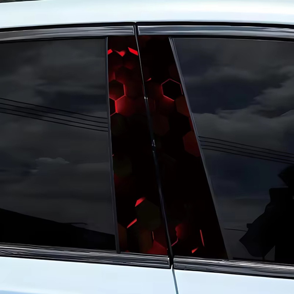 2x For Honeycomb Car B Pillar Waterproof Decal for Door Post Application - Picture 8 of 17