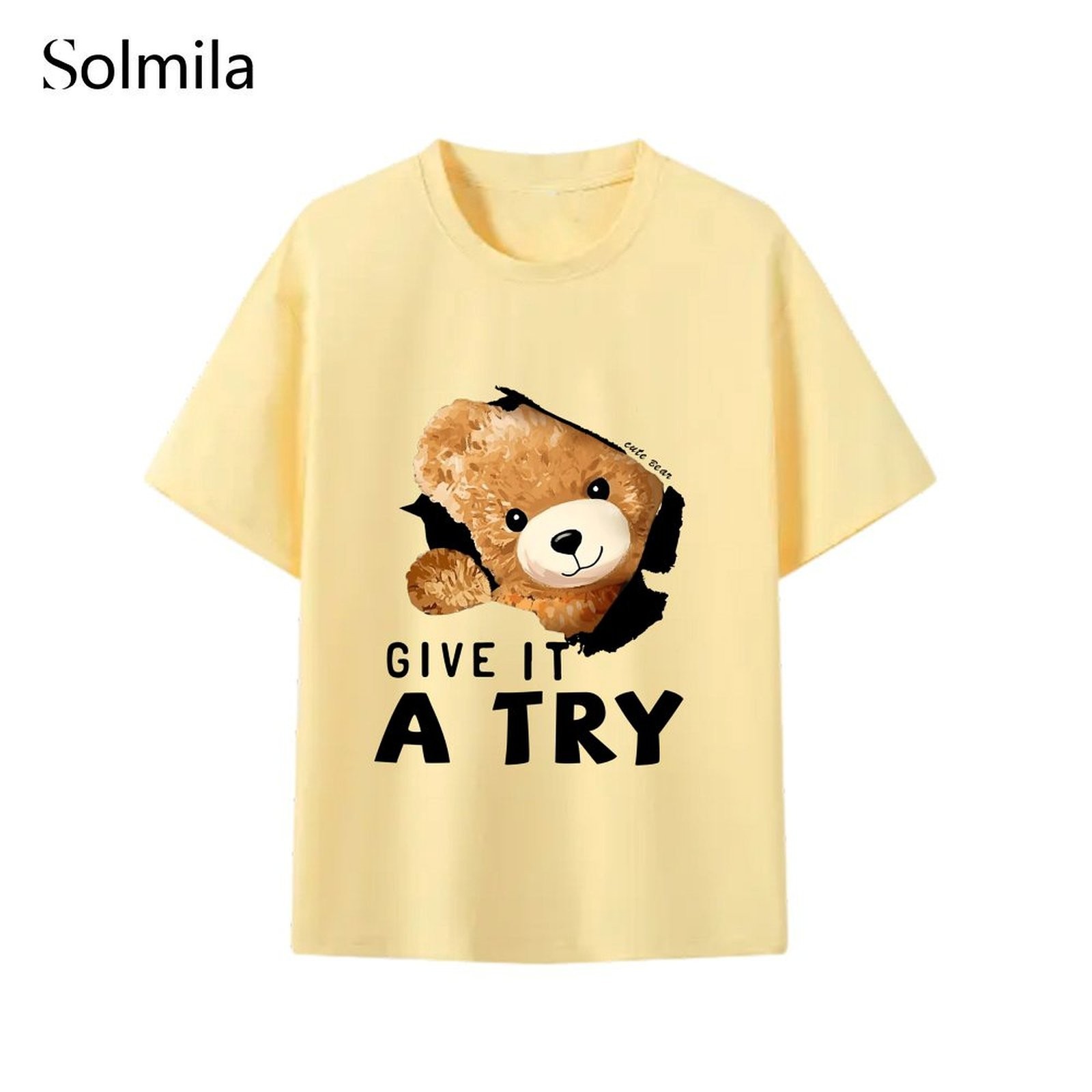 Casual Style Spring Fashion Korean Casual Tee Comfortable Shirt Polyester Fabric - Picture 17 of 18
