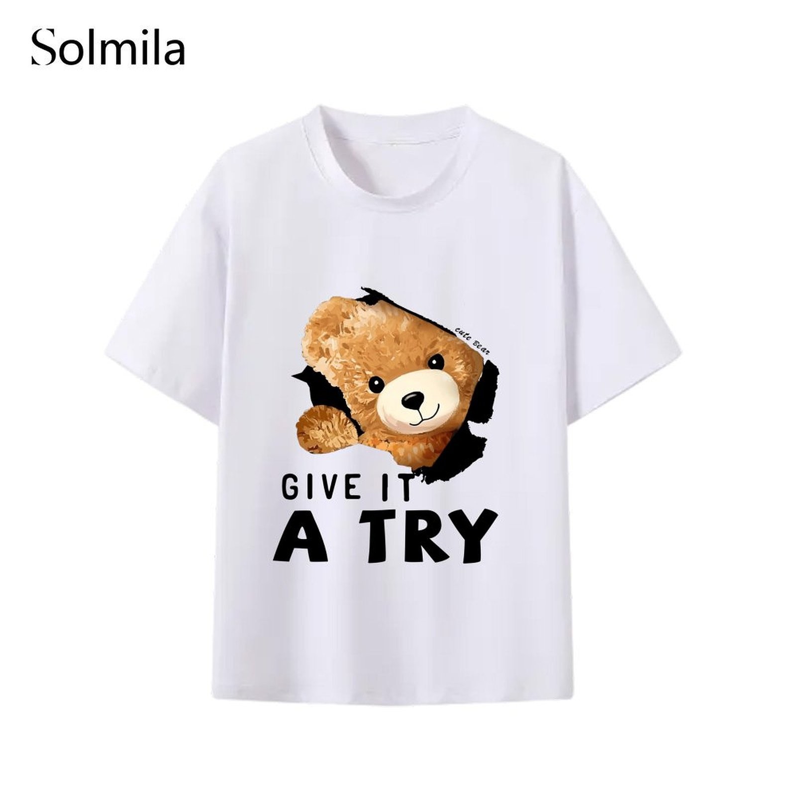 Casual Style Spring Fashion Korean Casual Tee Comfortable Shirt Polyester Fabric - Picture 15 of 18