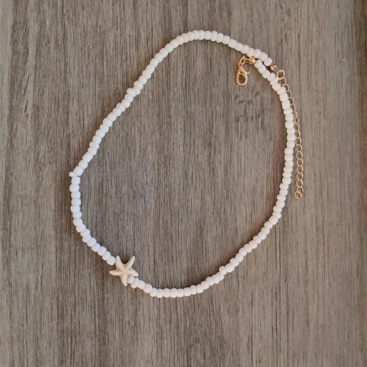 Handcrafted Gradient Necklace with Starfish and White Freshwater Pearls - Picture 14 of 21