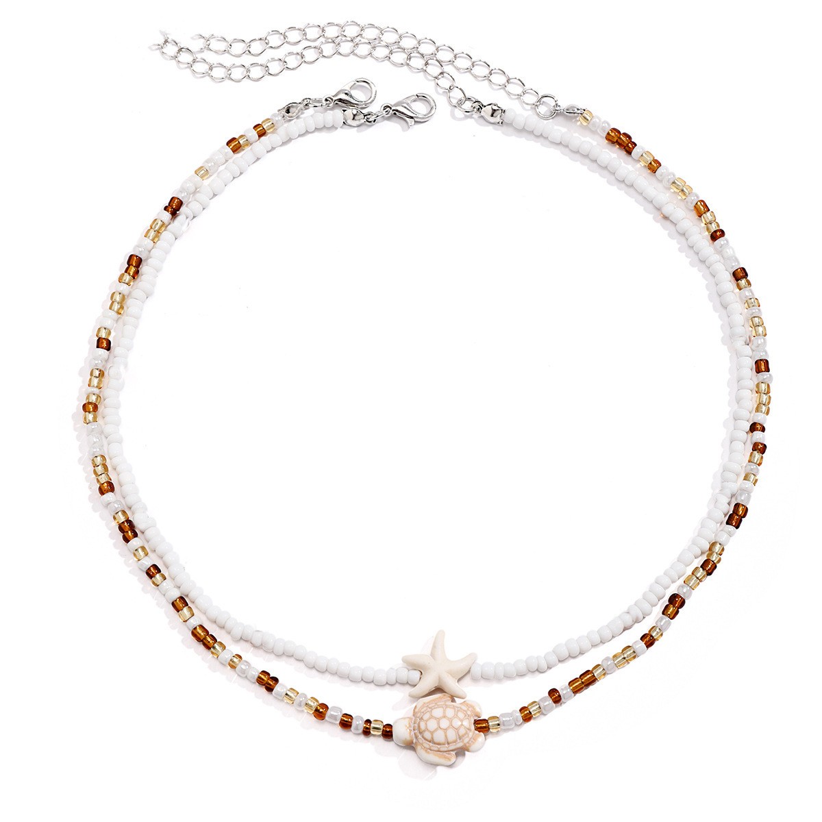 Handcrafted Gradient Necklace with Starfish and White Freshwater Pearls - Picture 17 of 21
