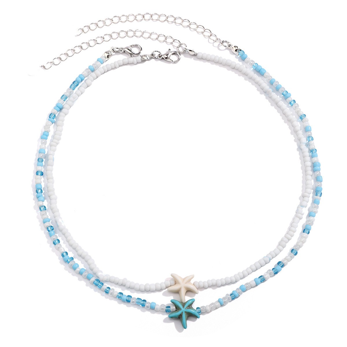 Handcrafted Gradient Necklace with Starfish and White Freshwater Pearls - Picture 15 of 21