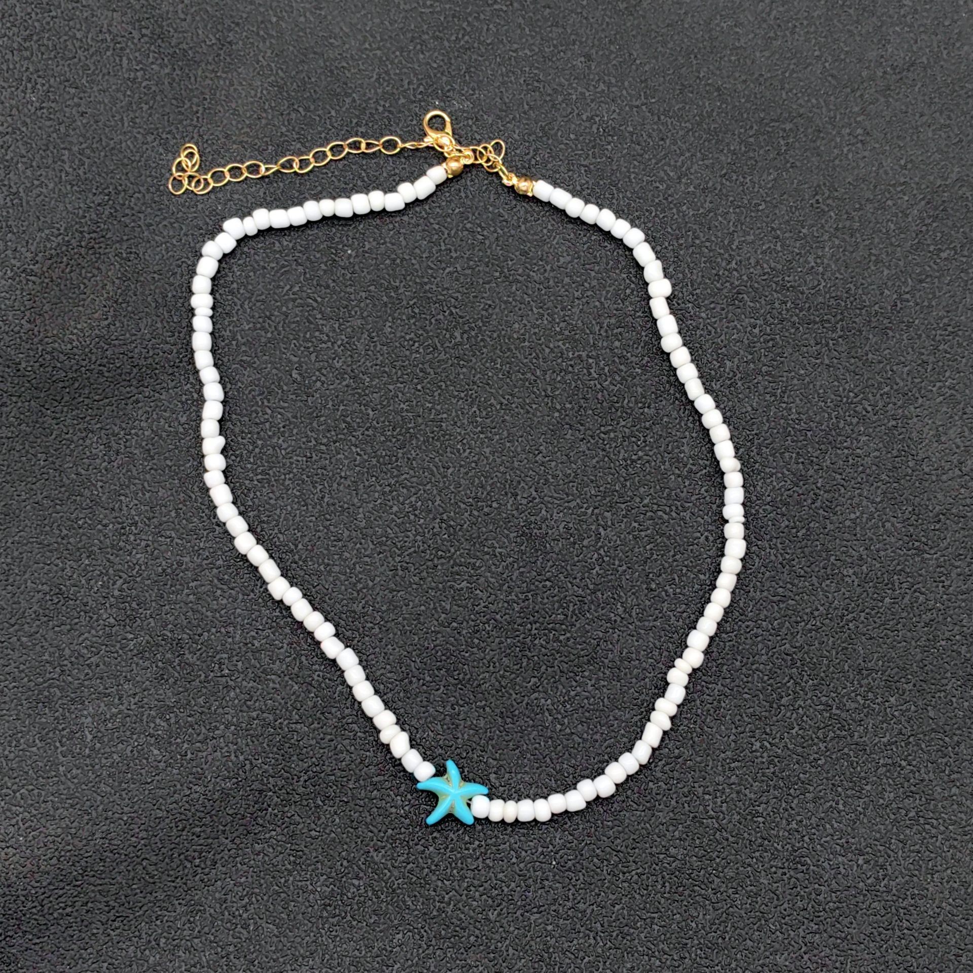 Handcrafted Gradient Necklace with Starfish and White Freshwater Pearls - Picture 13 of 21