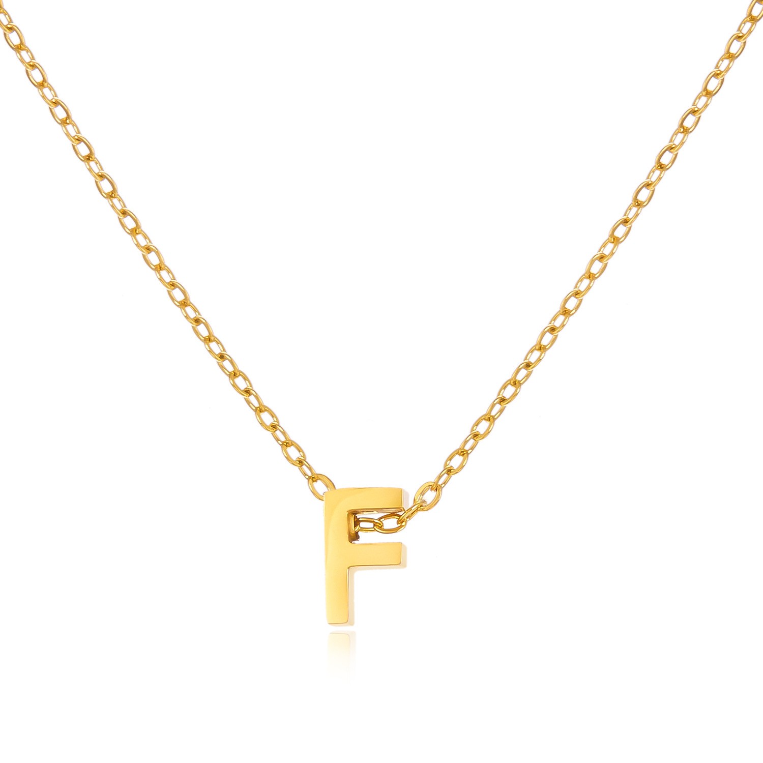 Charming Gold Stainless Steel Necklace Featuring 26 Letters for Jewelry - Picture 18 of 38