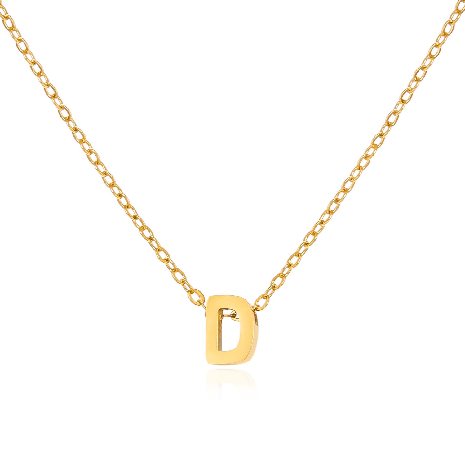 Charming Gold Stainless Steel Necklace Featuring 26 Letters for Jewelry - Picture 16 of 38