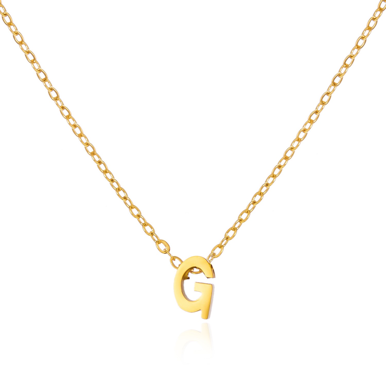 Charming Gold Stainless Steel Necklace Featuring 26 Letters for Jewelry - Picture 19 of 38