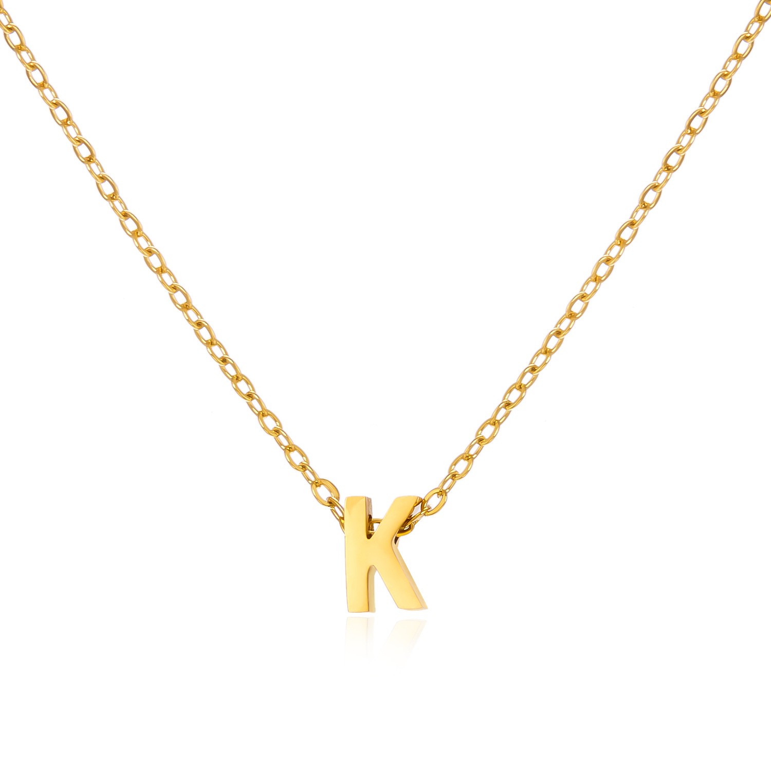 Charming Gold Stainless Steel Necklace Featuring 26 Letters for Jewelry - Picture 23 of 38
