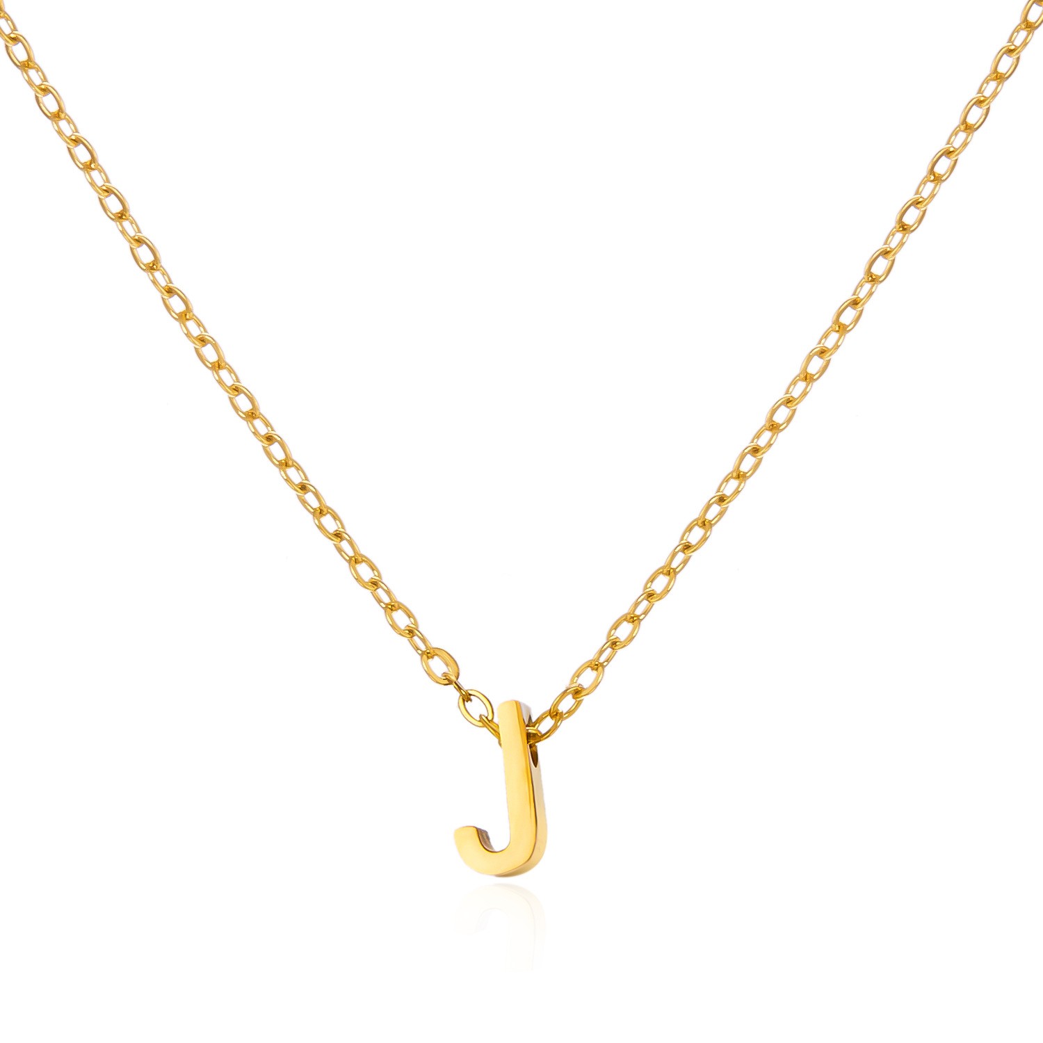 Charming Gold Stainless Steel Necklace Featuring 26 Letters for Jewelry - Picture 22 of 38