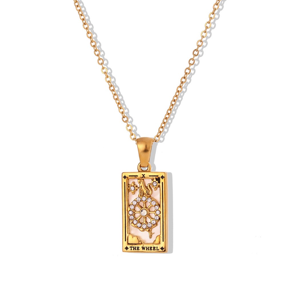 Elegant Drip Oil Necklace Stylish Stainless Steel Retro Pendant for Daily Wear - Picture 12 of 13