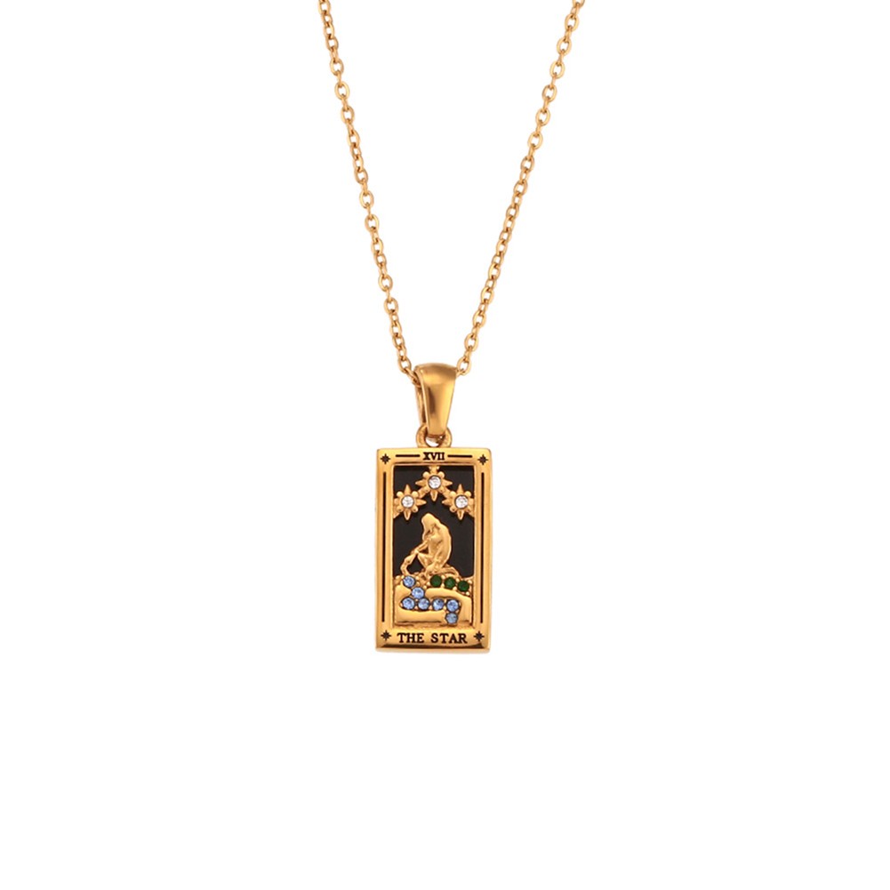 Elegant Drip Oil Necklace Stylish Stainless Steel Retro Pendant for Daily Wear - Picture 10 of 13