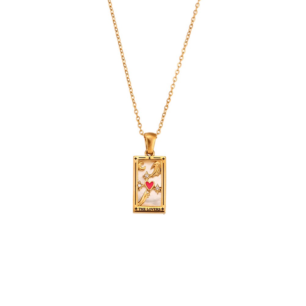 Elegant Drip Oil Necklace Stylish Stainless Steel Retro Pendant for Daily Wear - Picture 7 of 13