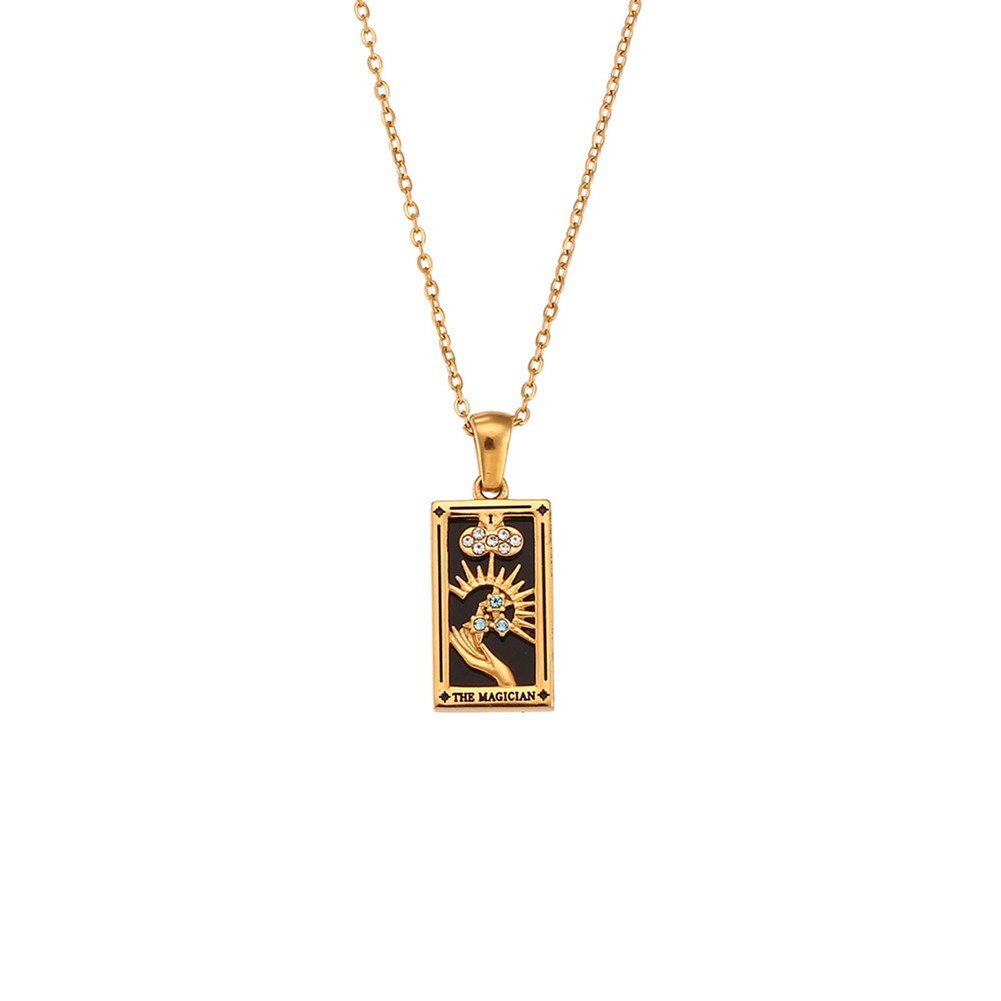 Elegant Drip Oil Necklace Stylish Stainless Steel Retro Pendant for Daily Wear - Picture 8 of 13
