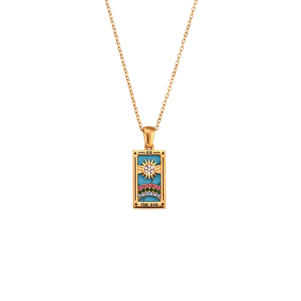 Elegant Drip Oil Necklace Stylish Stainless Steel Retro Pendant for Daily Wear - Picture 11 of 13