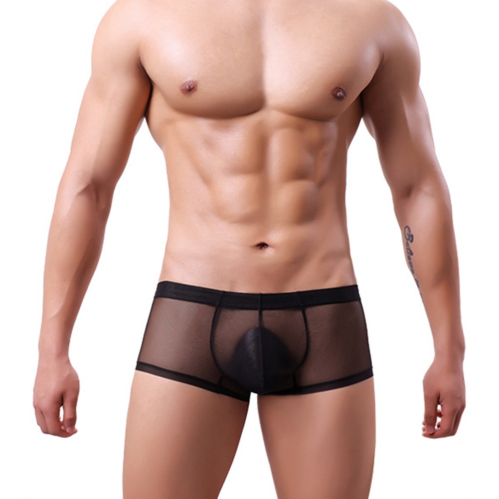 Comfort Fit Men's Mesh Underwear Mid Waist Transparent Boxer Shorts Selection - Picture 15 of 29