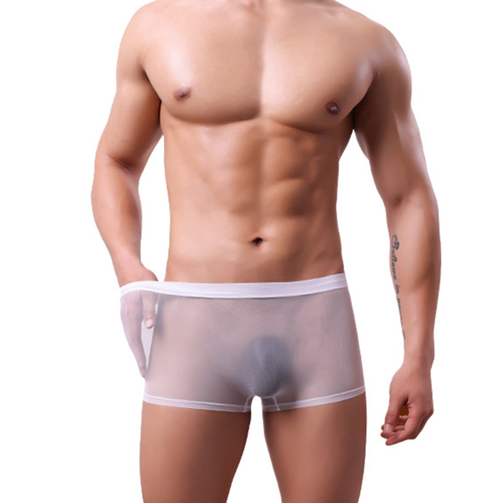 Men's Breathable Thin Mesh See Through Boxer Shorts for Ultimate Comfort