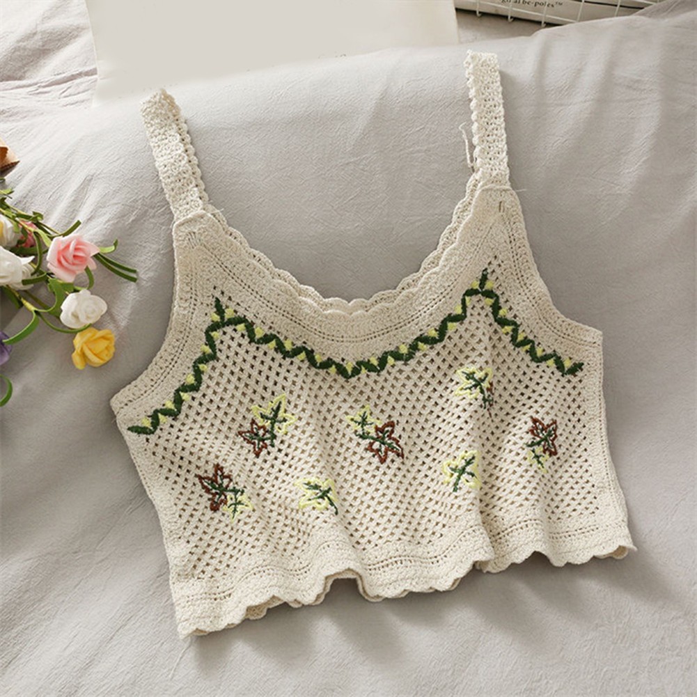 Casual Summer Vest Backless Embroidered Top Beach Holiday Daily And Club Wear - Picture 5 of 5