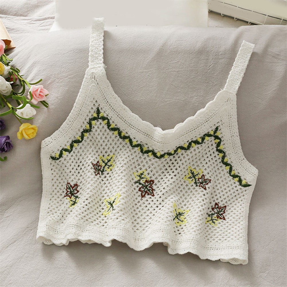 Casual Summer Vest Backless Embroidered Top Beach Holiday Daily And Club Wear - Picture 4 of 5