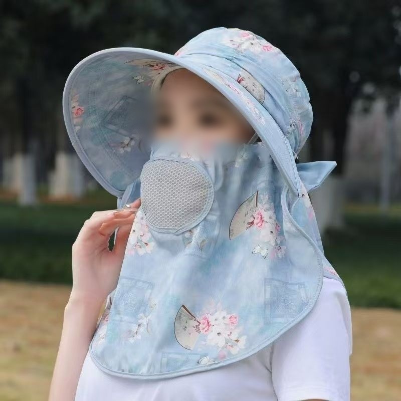 Sonnenhut mit Blumenmuster und breiter Krempe und leichtem bequemem Design - Bild 15 von 17