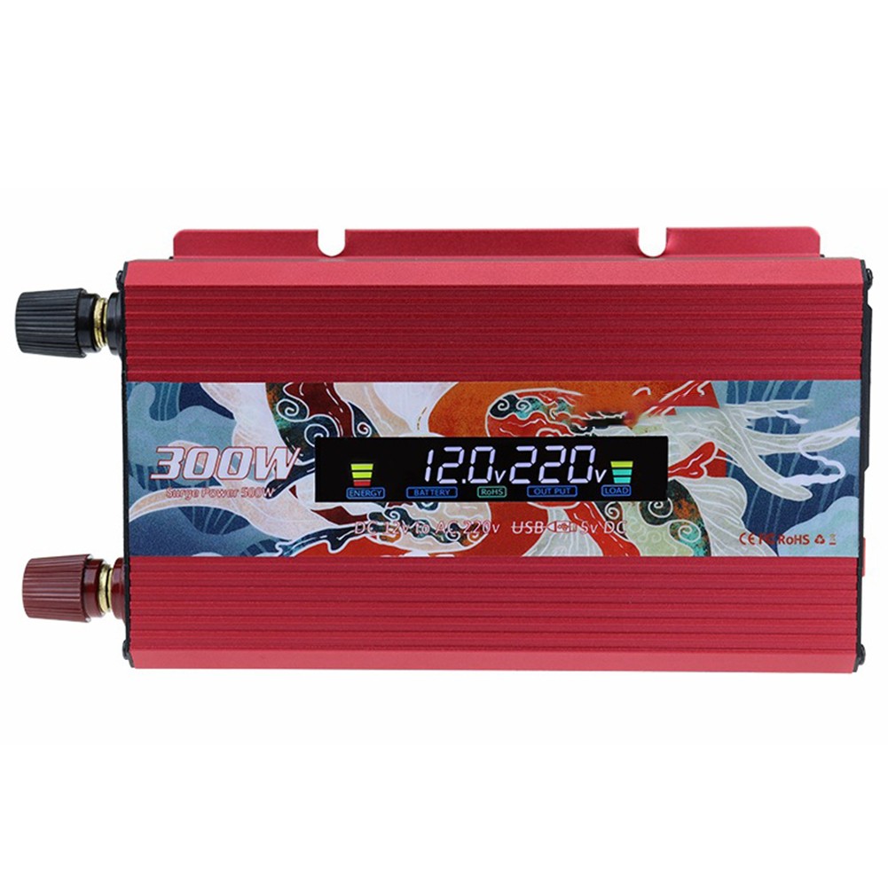 Reiner Sinus-Wechselrichter 300W (600W Spitze) – 12V Auf 220V, Tragbar, Mit Überlastschutz – Für Auto, Camping, Reisen Und Notfälle!