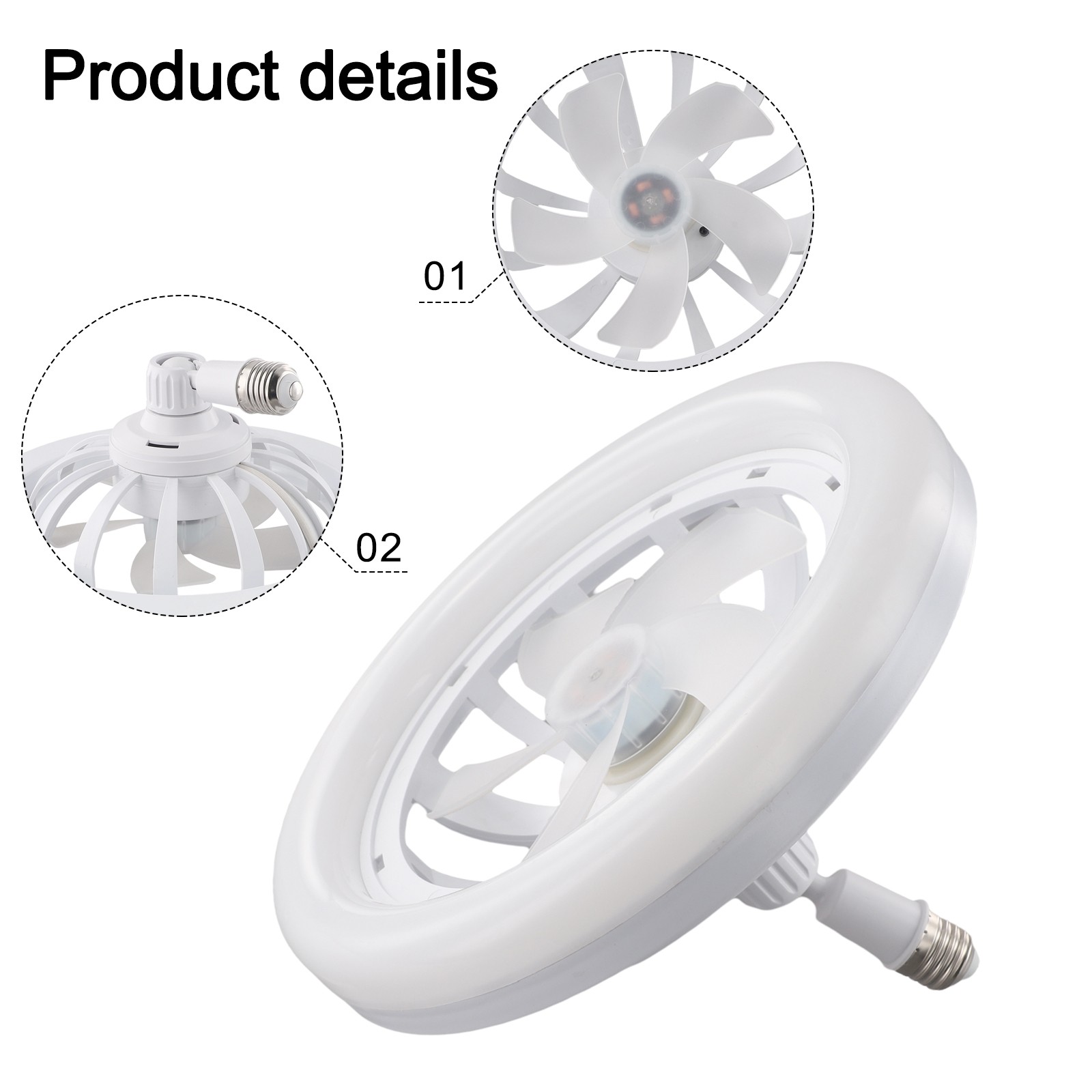 Energy Saving LED Fan Light E27 Screw Super Bright for Bedroom Lighting - Picture 32 of 58