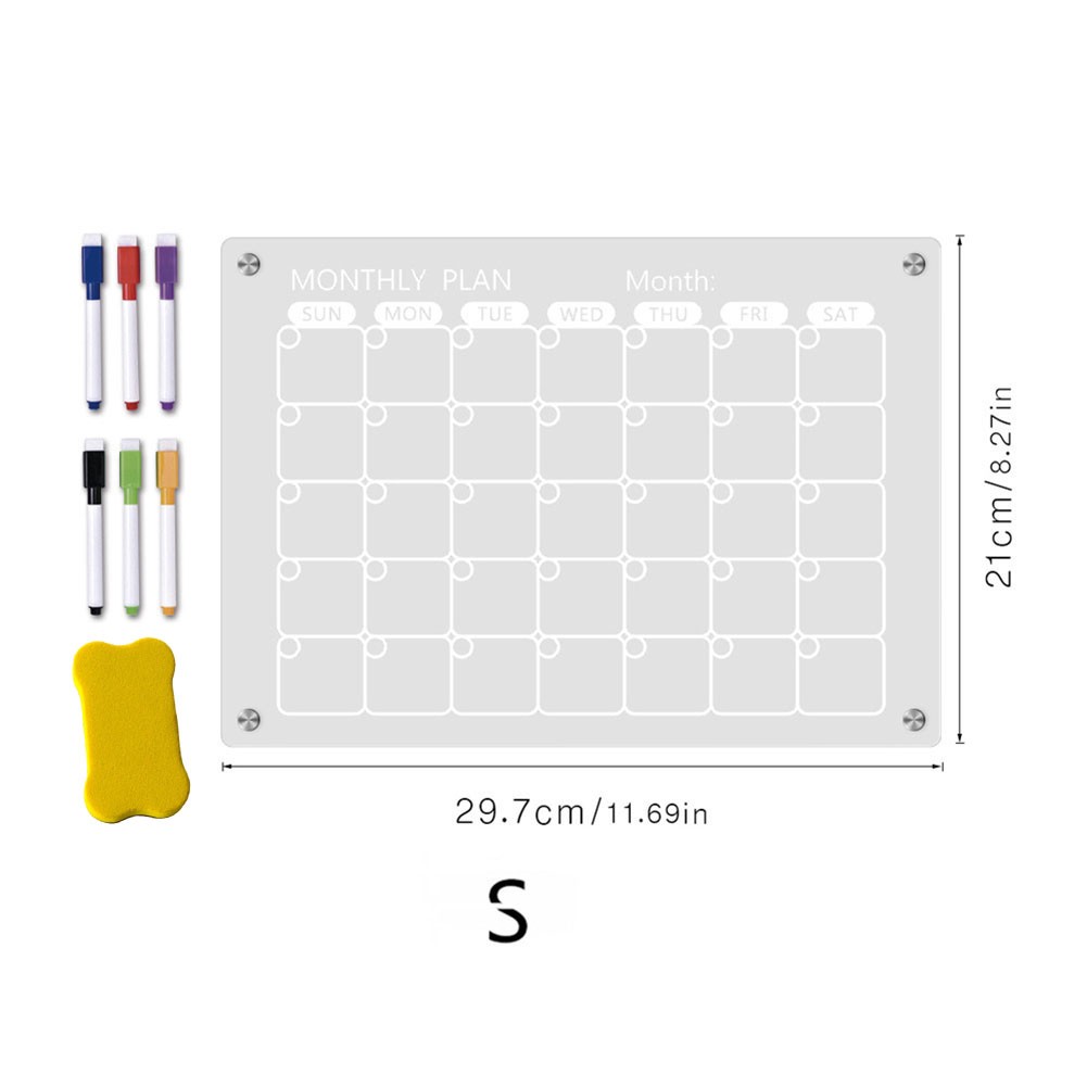 Magnetic Fridge Planner with Acrylic Board for Family Scheduling Tasks