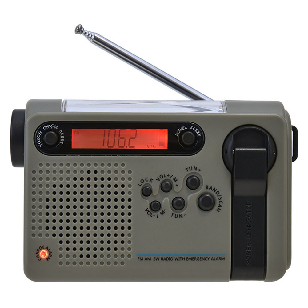 Radio Portable AMFM avec Lampe de Poche SOS et Triple vente en gros Options de Charge pour Camping