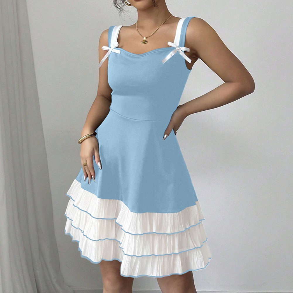 Trendy Women's Halter Dress Casual and Breathable Multilayered Fashion