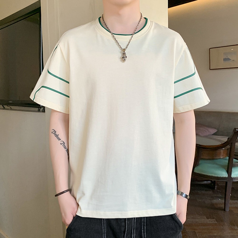 Casual Wear Men O-neck T-shirt Breathable Loose Tee Comfortable Fabric - Picture 14 of 24