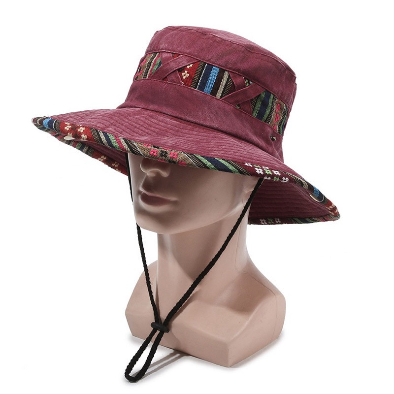 Chapeau style ethnique look soldes mode panneau maille respirant motif à pois