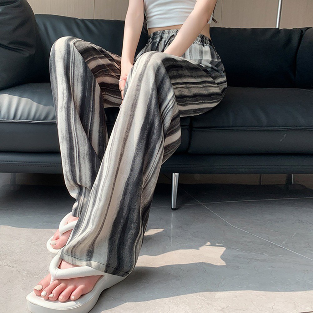 Trendy Women High Waist Drape Pants Ink Painting for Spring Summer Fall - Bild 9 von 14