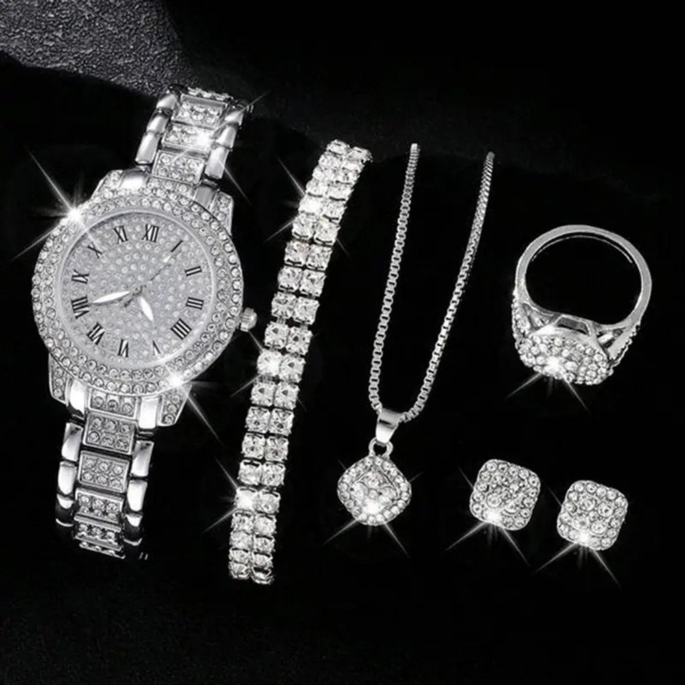 Fünfteiliges Uhrenset mit Diamanten für Damen Mode trifft Funktionalität - Bild 13 von 16