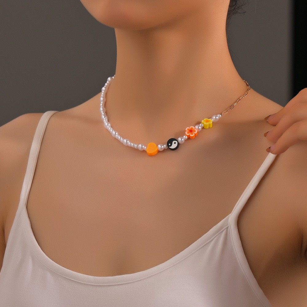 Colorful Bohemian Necklace Featuring Turquoise Starfish and Rice Beads - Picture 31 of 36