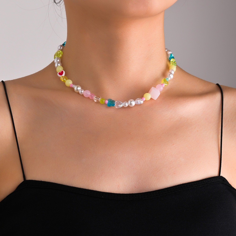 Colorful Bohemian Necklace Featuring Turquoise Starfish and Rice Beads - Picture 27 of 36