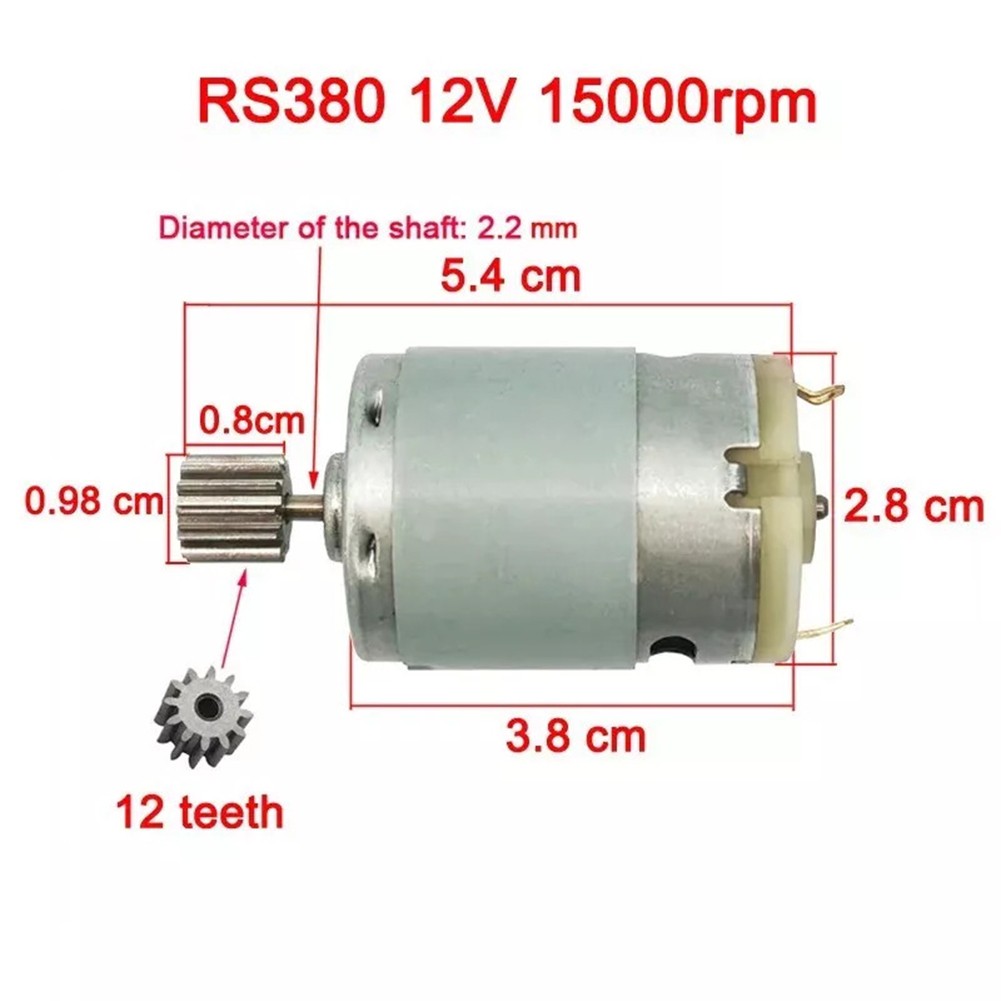 Children's Electric Car Motor RS550 RS390 RS380 6V 12V 24V Gear Options - Picture 48 of 123