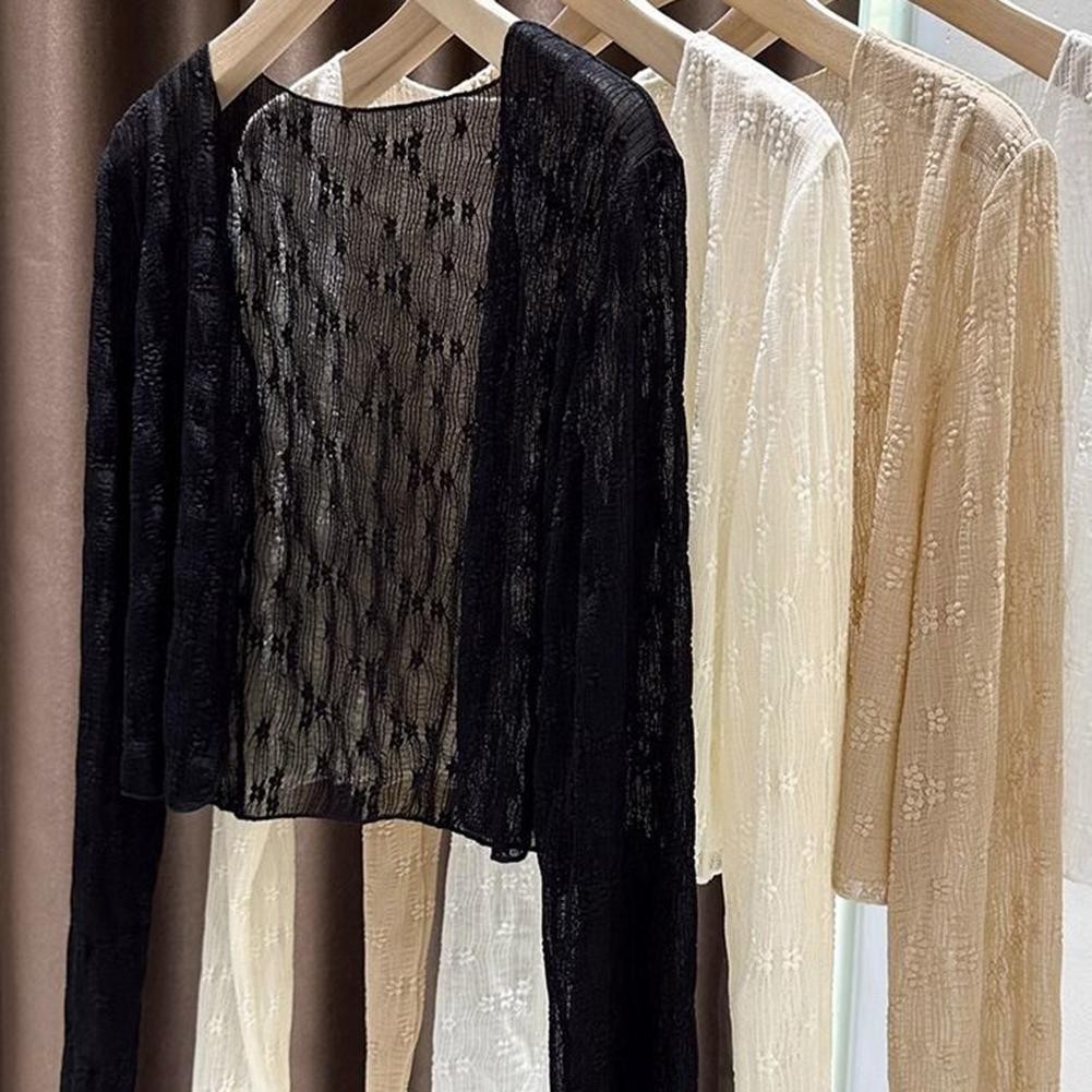 Stylish Ladies' Thin Lace Cardigan Perfect Layering Piece for Any Season - Picture 9 of 25