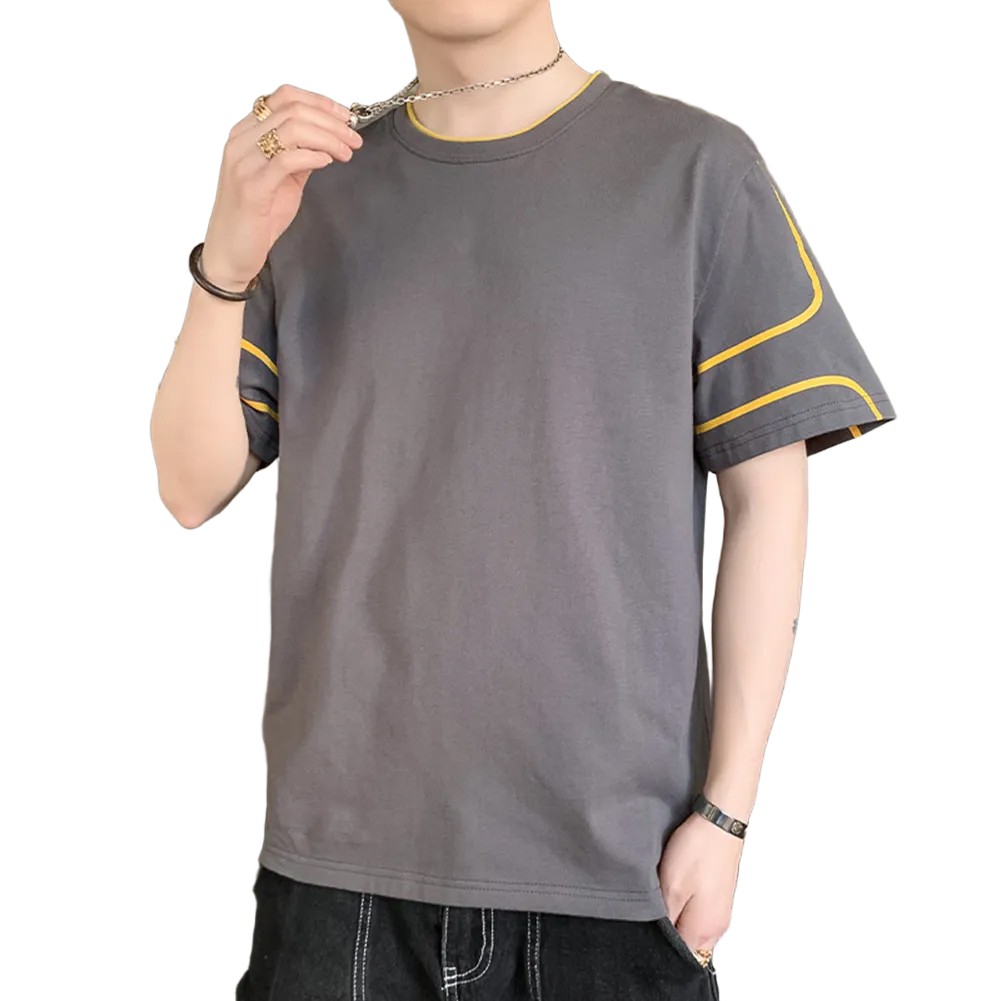 Casual Wear Men O-neck T-shirt Breathable Loose Tee Comfortable Fabric - Picture 16 of 24
