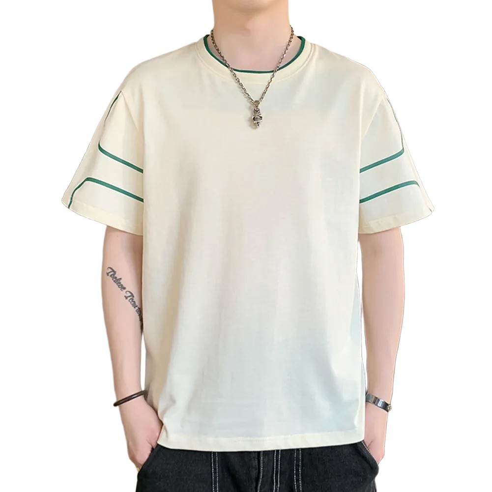 Casual Wear Men O-neck T-shirt Breathable Loose Tee Comfortable Fabric - Picture 13 of 24